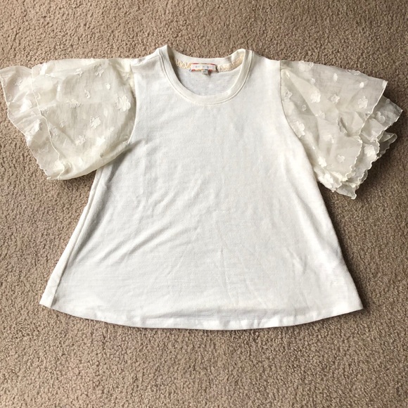 Anthropologie Eri + Ali Floral Flutter Sleeve Top - Picture 7 of 7